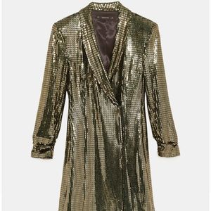 Zara Gold Sequin Blazer